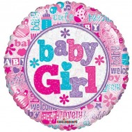 Baby Girl Holographic Balloon 